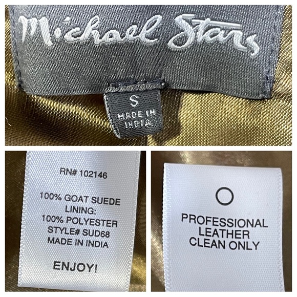 Michael Stars Goat Suede Moto Jacket Beige - Picture 11 of 12